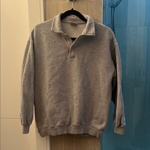 Aritzia TNA Cozy AF Heather Gray Women's Collared Sweatshirt size 1